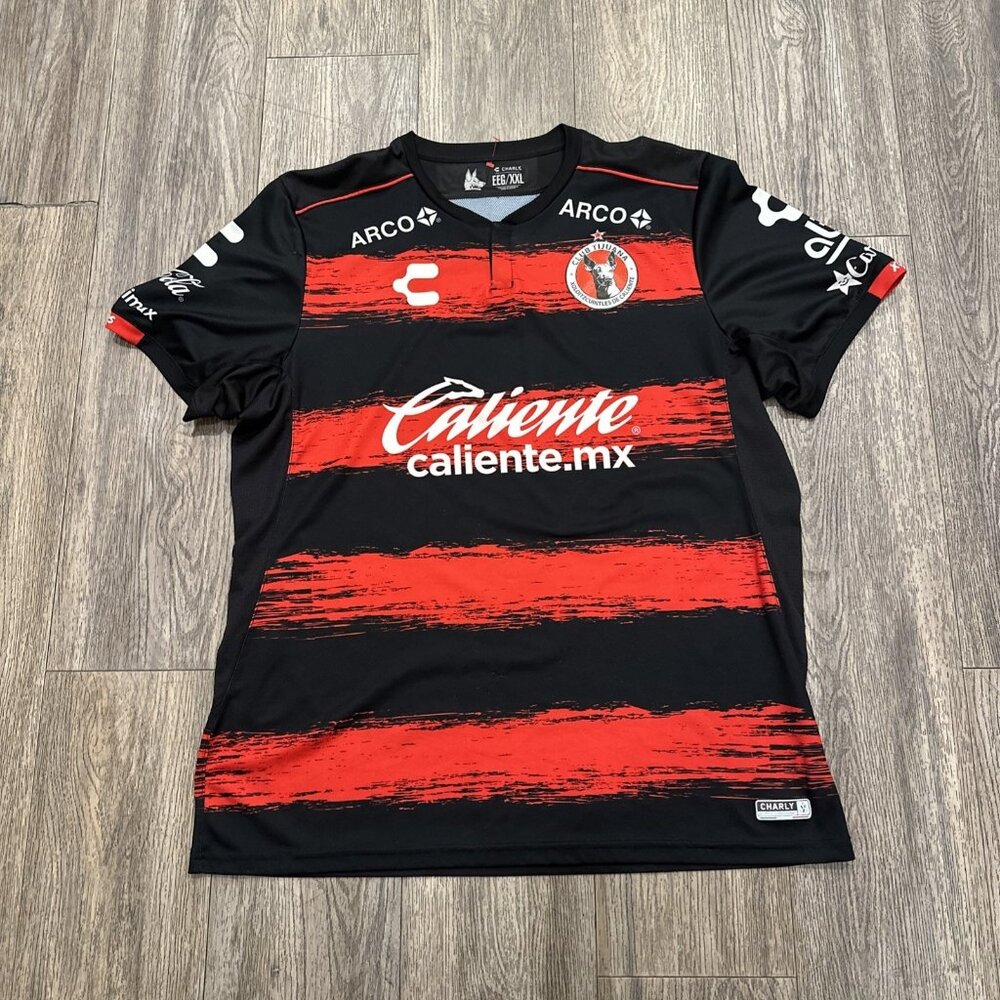 Charly Xolos Tijuana Home Jersey 18/19 Red/Black Mens Size XXL Striped